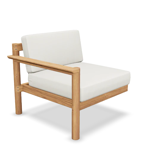 Haven Left Module - Teak Armrest
